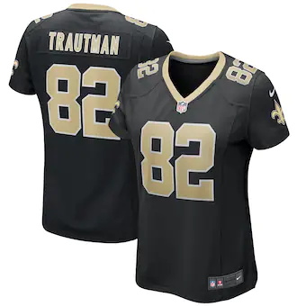 womens nike adam trautman black new orleans saints game jer